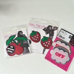 Reusable pasties 🍒 🍓 🌈 set of 3! NWT